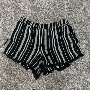 Lane Bryant Striped Linen Shorts with Tassel Ties - Size 18/20